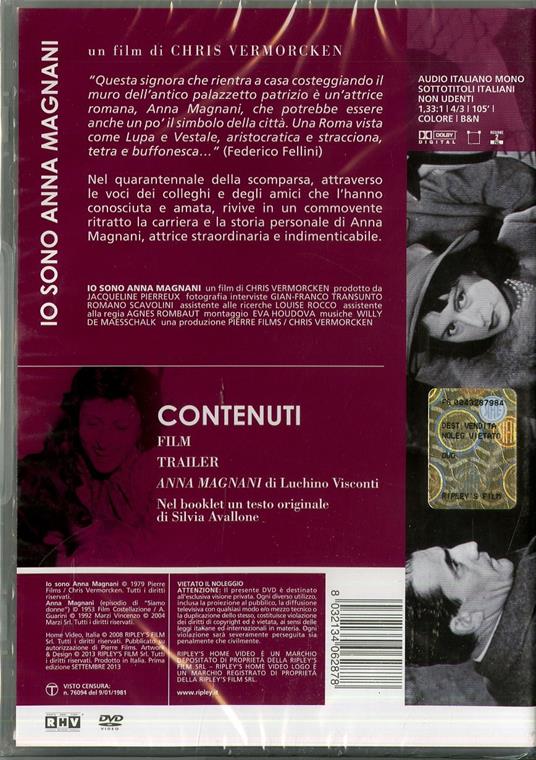 Io sono Anna Magnani di Chris Vermorcken - DVD - 2