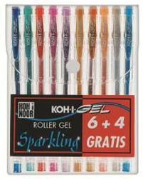 Penne Gel Glitter Koh-I-Noor. Astuccio 10 colori con brillantini assortiti  - Koh-I-Noor - Cartoleria e scuola