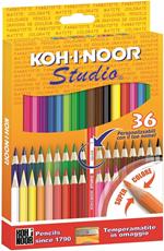 Pastelli Studio Basic Koh-I-Noor. Confezione 36 matite colorate. Con temperamatite