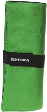 Cartoleria Astuccio arrotolabile 24 scomparti. Verde + Bustina con zip Koh-I-Noor