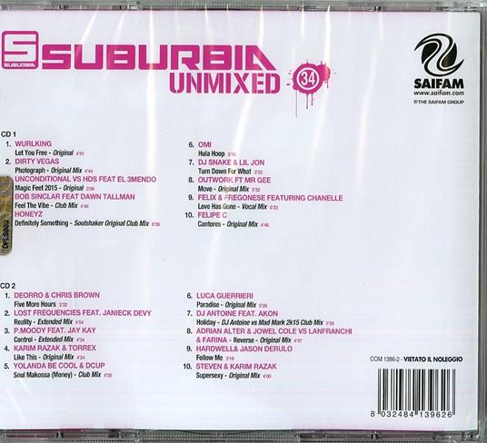 Suburbia Unmixed 34 - CD Audio - 2