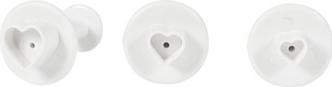 Decoratore in plastica per fondente pasta di zucchero e marzapane. Cuore set 3 pezzi.