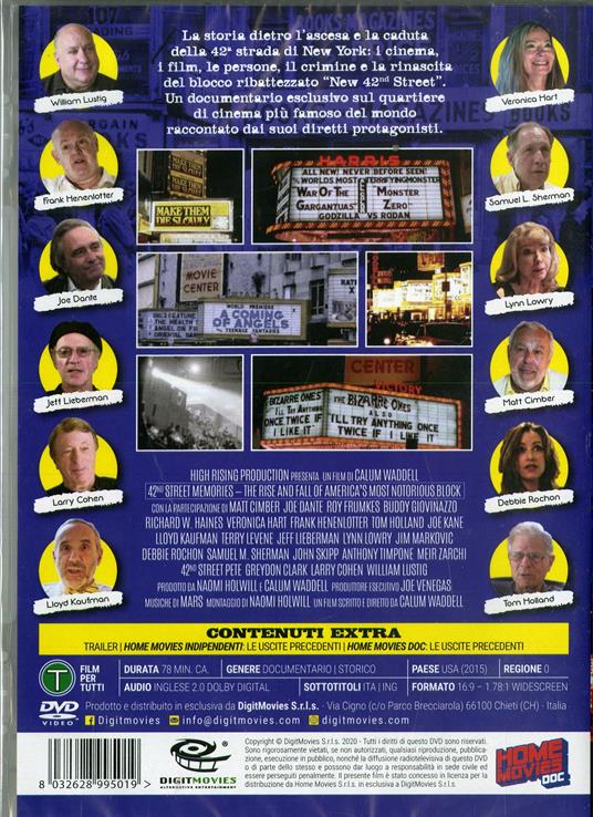 42nd Street Memories (DVD) di Matt Cimber,Joe Dante,Roy Frumkes,Buddy Giovinazzo,Richard W. Haines,Veronica Hart,Frank Henenlotter,Tom Holland,Joe Kane,Lloyd Kaufman,Terry Levene,Jeff Lieberman,Lynn Lowry,Jim Markovic,Debbie Rochon - DVD - 2