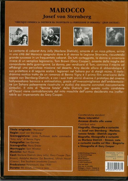 Marocco di Joseph Von Sternberg - DVD - 2