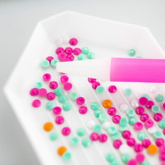 DIAMANTINY Diamond Painting Kit Unicorno, Crea Il Mosaico coi Cristalli Colorati, Colore Blu, 90007B - 4