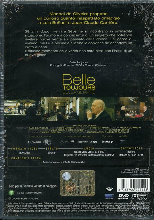 Belle toujours. Bella sempre di Manoel De Oliveira - DVD - 2