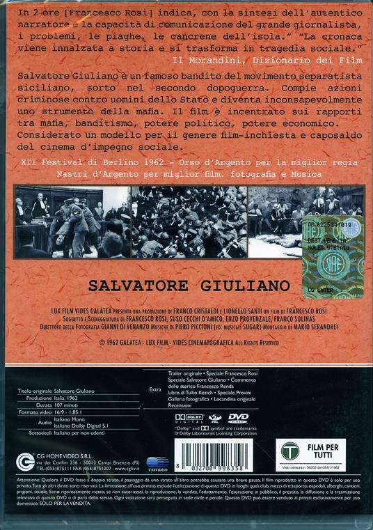 Salvatore Giuliano di Francesco Rosi - DVD - 2