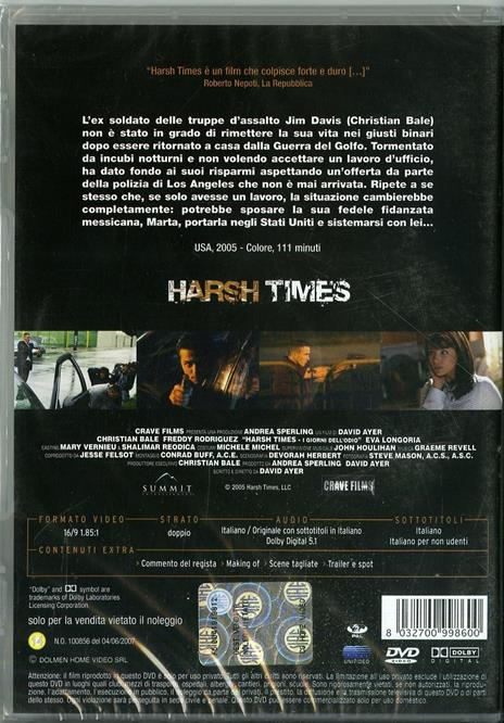 Harsh Times. I giorni dell'odio di David Ayer - DVD - 2