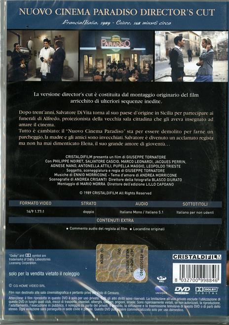 Nuovo cinema Paradiso di Giuseppe Tornatore - DVD - 2