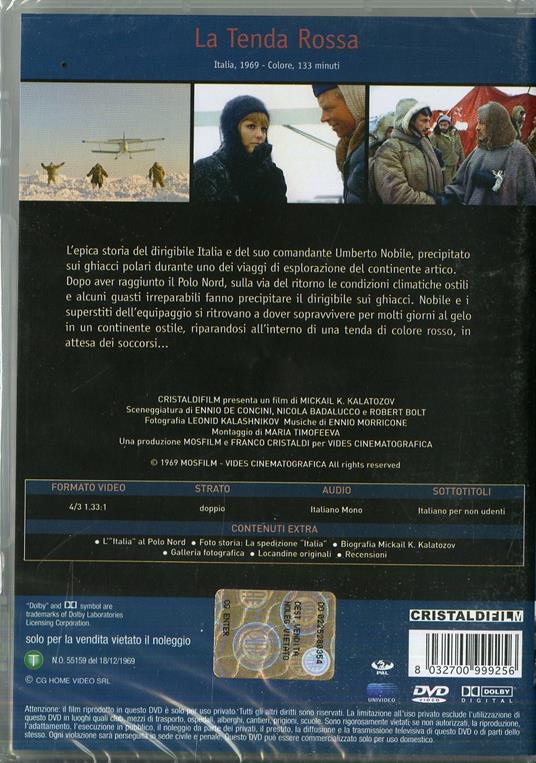 La tenda rossa di Mikhail Konstantinovic Kalatozov - DVD - 2