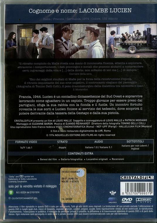 Cognome e nome: Lacombe Lucien di Louis Malle - DVD - 2