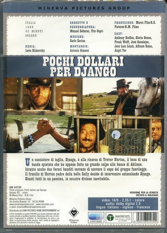 Pochi dollari per Django di Leon Klimowsky - DVD - 2