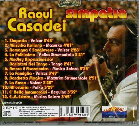 Simpatia - CD Audio di Raoul Casadei - 2