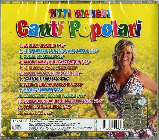 Canti Popolari - CD Audio di Titti Bianchi - 2