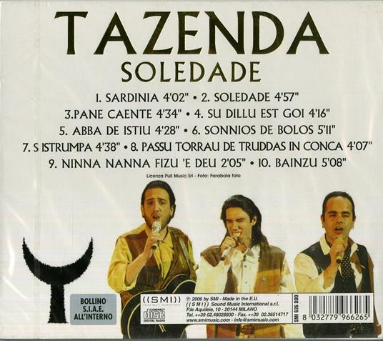 Soledade - CD Audio di Tazenda