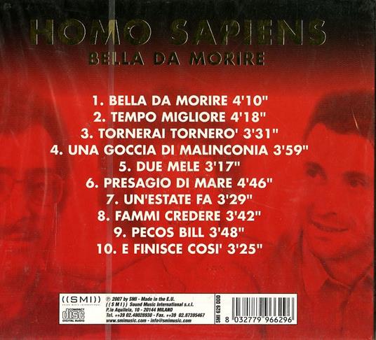 Bella da morire - CD Audio di Homo Sapiens - 2