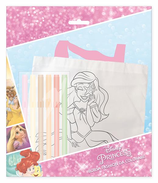 Borsetta Da Colorare Con 6 Pennarelli. Principesse Disney. Mc Pr0419