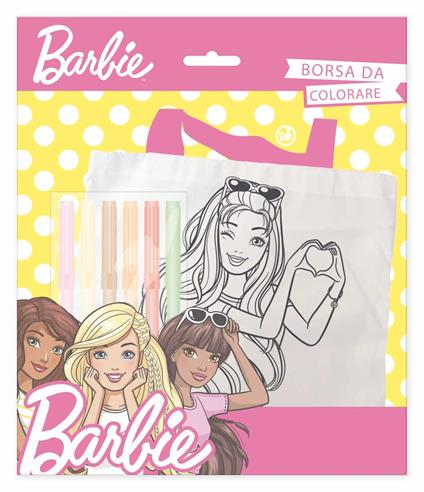 Borsetta Da Colorare Con 6 Pennarelli. Barbie. Mc Br0419
