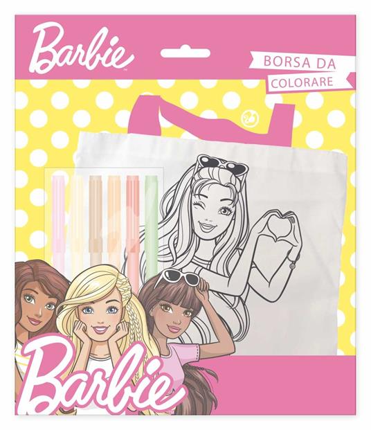 Borsetta Da Colorare Con 6 Pennarelli. Barbie. Mc Br0419