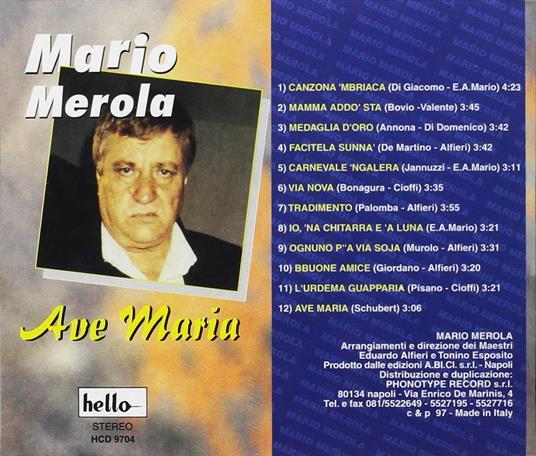 Ave Maria - CD Audio di Mario Merola - 2