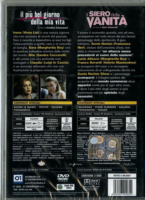 Margherita Buy. Il siero della vanità - Il più bel giorno della mia vita (2 DVD) di Cristina Comencini,Alex Infascelli - 2