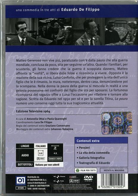 La paura numero uno<span>.</span> Collector's Edition di Eduardo De Filippo - DVD - 2
