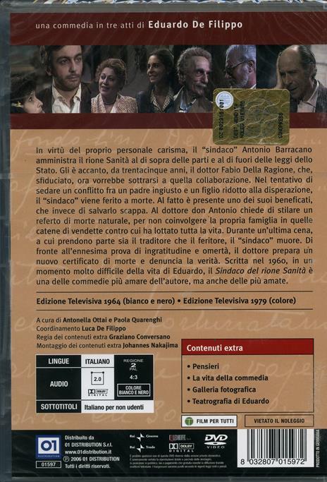 Il sindaco del Rione Sanità (2 DVD)<span>.</span> Collector's Edition di Eduardo De Filippo - DVD - 2