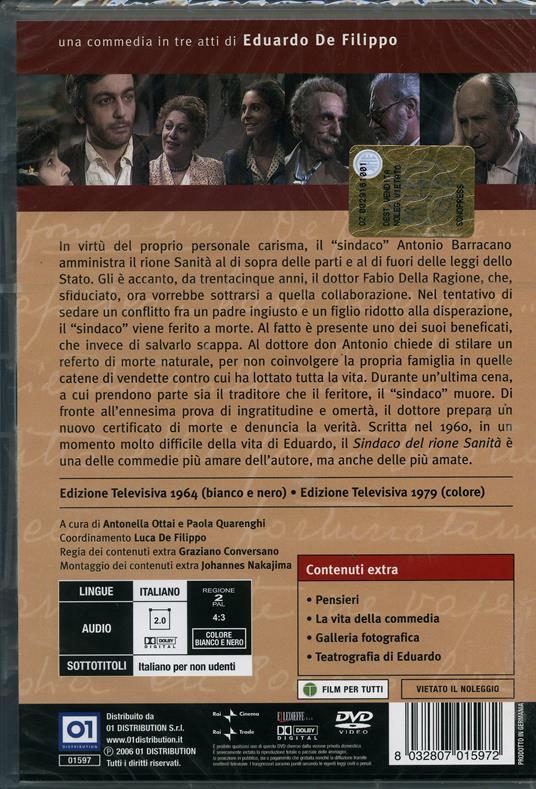 Il sindaco del Rione Sanità (2 DVD)<span>.</span> Collector's Edition di Eduardo De Filippo - DVD - 2