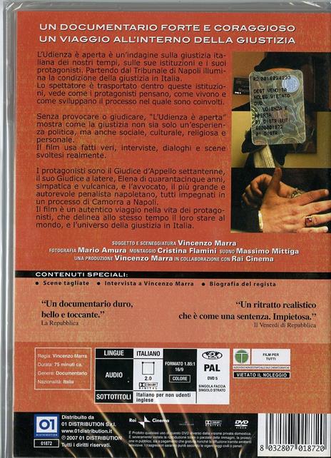L' udienza è aperta di Vincenzo Marra - DVD - 2