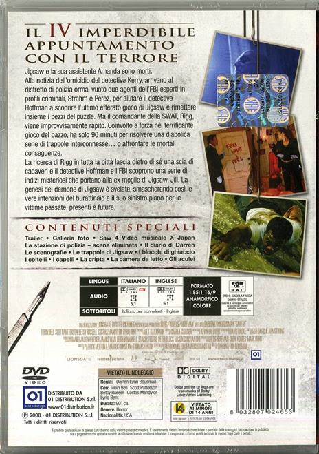 Saw IV di Darren Lynn Bousman - DVD - 2