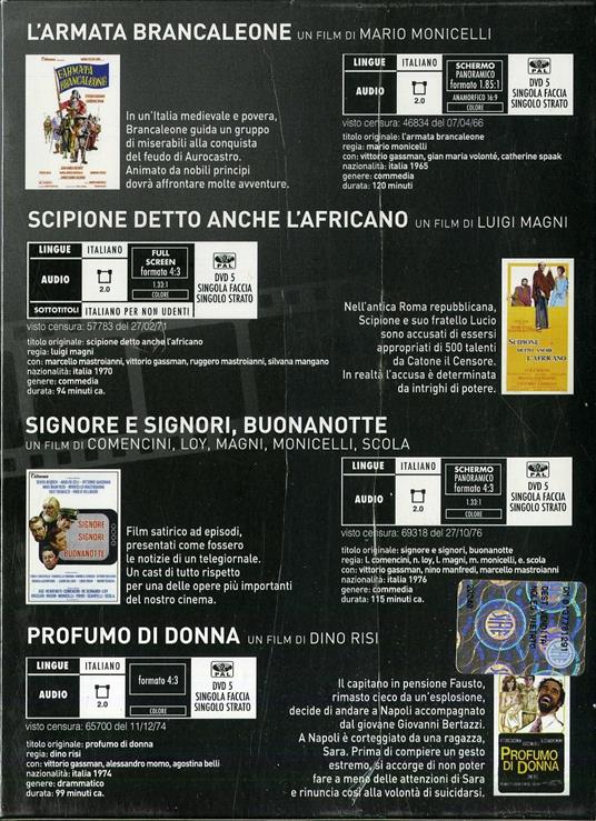 Vittorio Gassman (4 DVD) di Luigi Comencini,Nanni Loy,Luigi Magni,Mario Monicelli,Dino Risi,Ettore Scola - 2