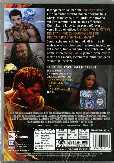 Immortals 2D + 3D anaglyph (2 DVD) di Tarsem Singh - 2