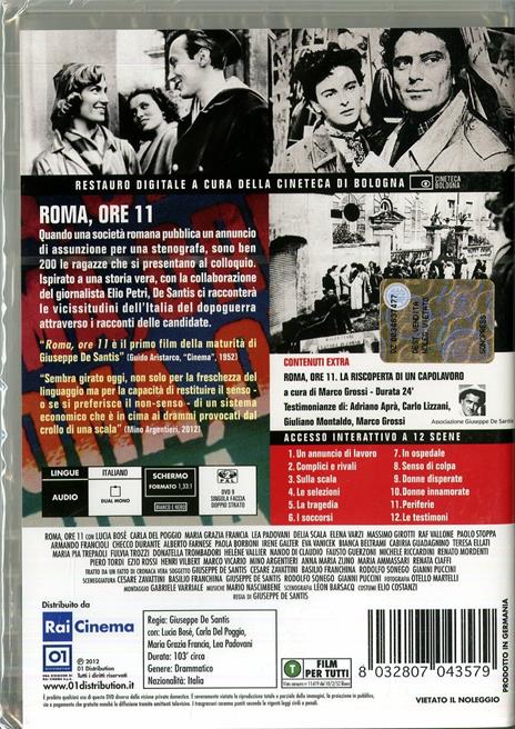 Roma ore undici di Giuseppe De Santis - DVD - 2