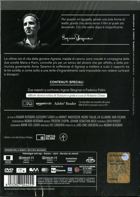 Sussurri e grida di Ingmar Bergman - DVD - 2