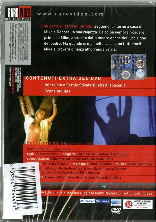 Murder Obsession. Follia omicida di Riccardo Freda - DVD - 2