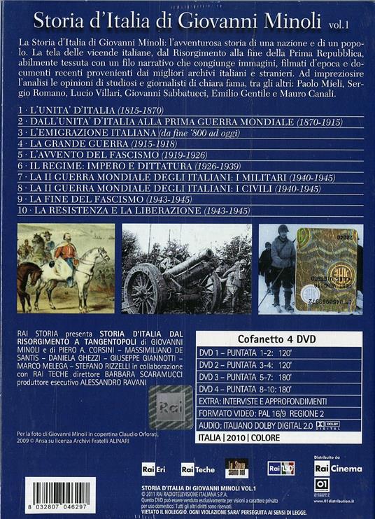 Storia d'Italia di Giovanni Minoli. Vol. 1 (4 DVD) - DVD - 2