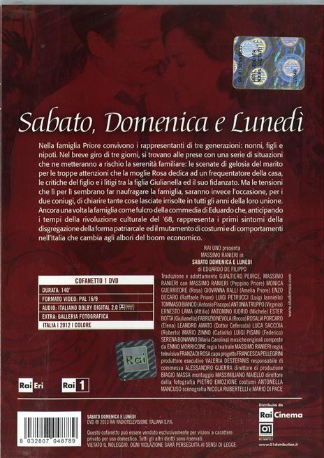 Sabato, Domenica e Lunedì di Franza Di Rosa,Massimo Ranieri - DVD - 2