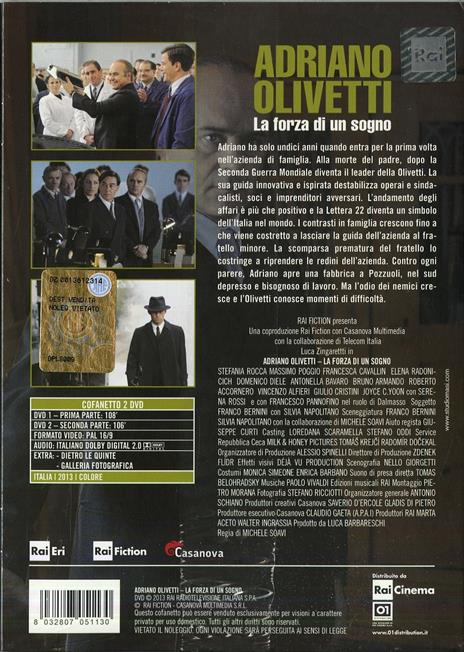 Adriano Olivetti. La forza di un sogno (2 DVD) di Michele Soavi - DVD - 2