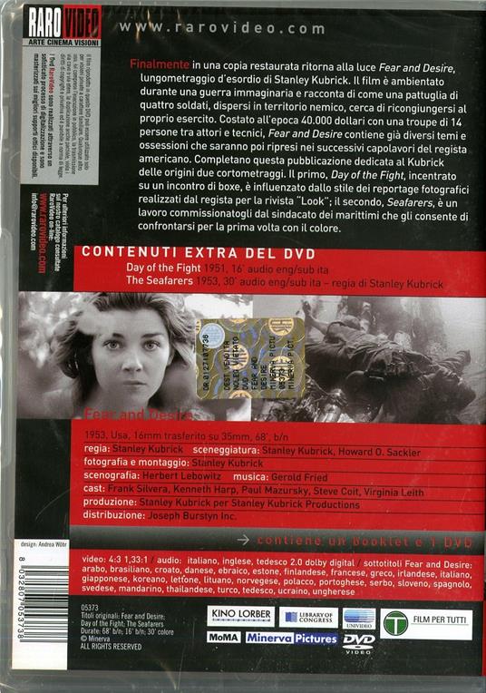 Paura e desiderio di Stanley Kubrick - DVD - 2