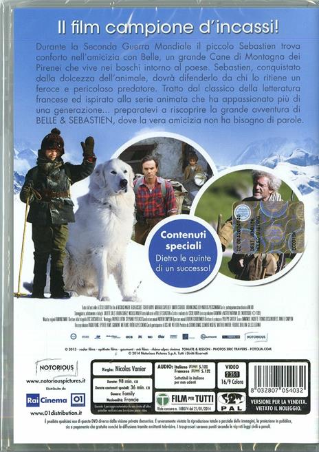 Belle & Sebastien di Nicolas Vanier - DVD - 2