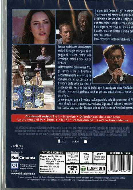 Transcendence di Wally Pfister - DVD - 2