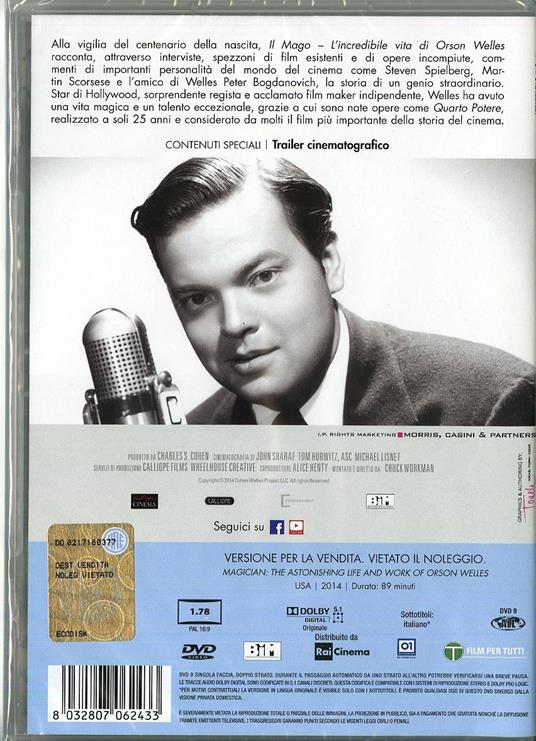 Il mago. L'incredibile vita di Orson Welles di Chuck Workman - DVD - 2