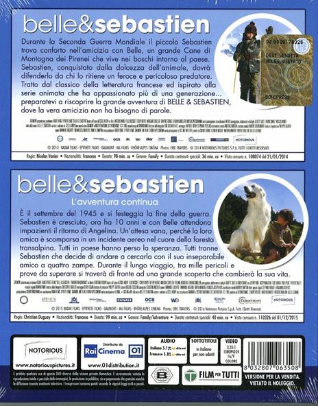 Belle & Sebastien 1 & 2 (2 Blu-ray) di Christian Duguay,Nicolas Vanier - 2