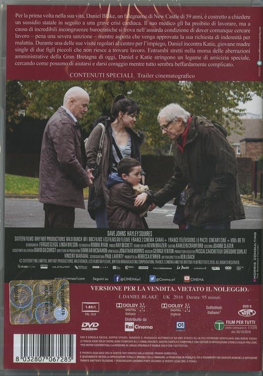 Io, Daniel Blake (DVD) di Ken Loach - DVD - 2