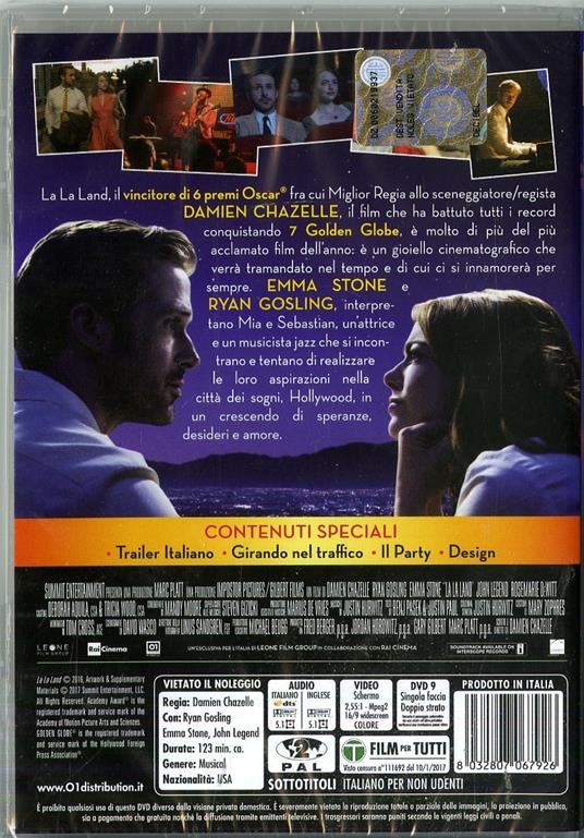 La La Land (DVD + CD) di Damien Chazelle - DVD - 2