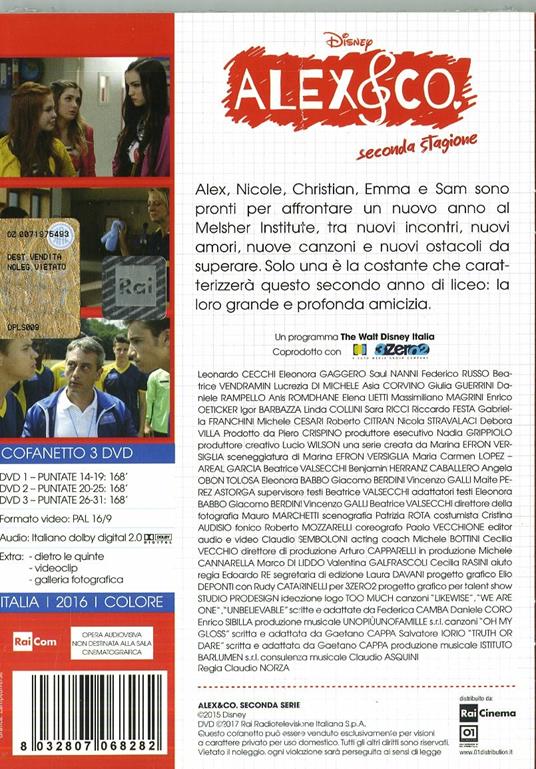 Alex & Co. Stagione 2. Serie TV ita (3 DVD) di Claudio Norza - DVD - 2