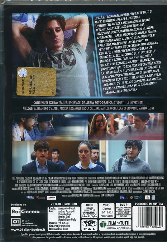 The Startup. Accendi il tuo futuro (DVD) di Alessandro D'Alatri - DVD - 2