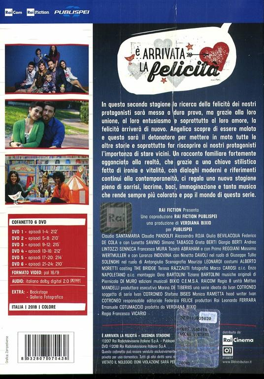 È arrivata la felicità. Stagione 2. Serie TV ita (6 DVD) di Francesco Vicario - DVD - 2