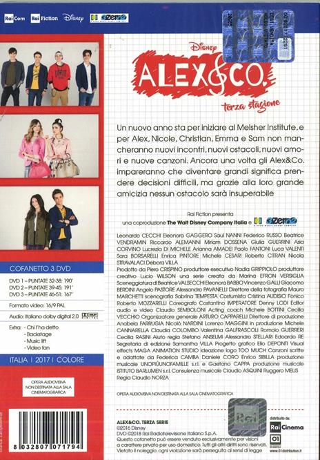 Alex & Co. Stagione 3. Serie TV ita (3 DVD) di Claudio Norza - DVD - 2