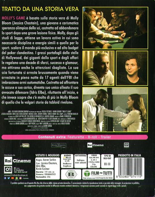Molly's Game (Blu-ray) di Aaron Sorkin - Blu-ray - 3